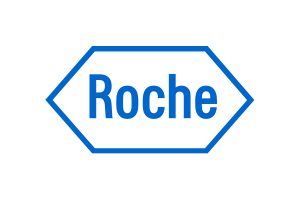 Blaues Logo mit der Aufschrift Roche