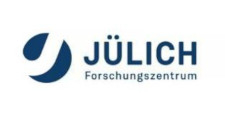 Blaues Logo mit der Aufschrift Jülich