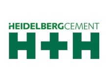 Grünes Logo mit der Aufschrift Heidelberg Cement