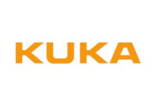Orangenes Logo mit der Aufschrift KUKA