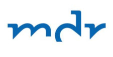 Blaues Logo mit der Aufschrift Mdr 