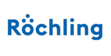 Blaues Logo mit der Aufschrift Röchling