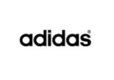 Schwarzes Logo mit der Aufschrift Adidas