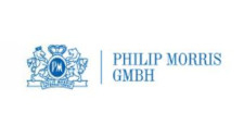 Blaues Logo mit der Aufschrift Philip Morris GmbH