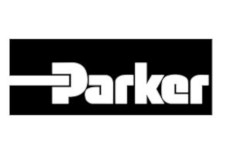 Schwarz-weißes Logo mit der Aufschrift Parker