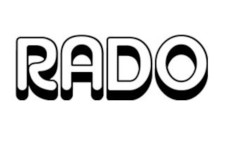 Grafische Buschstaben die das Wort Rado bilden